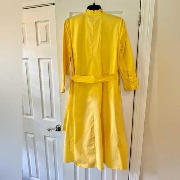 Carolina Herrera Eyelet Embroidered Midi Shirt dress NWT sz 8 - Picture 5 of 13